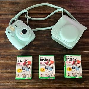 Instax Mini 9 with case and film (3, 10x2 packages of Fuji Film)